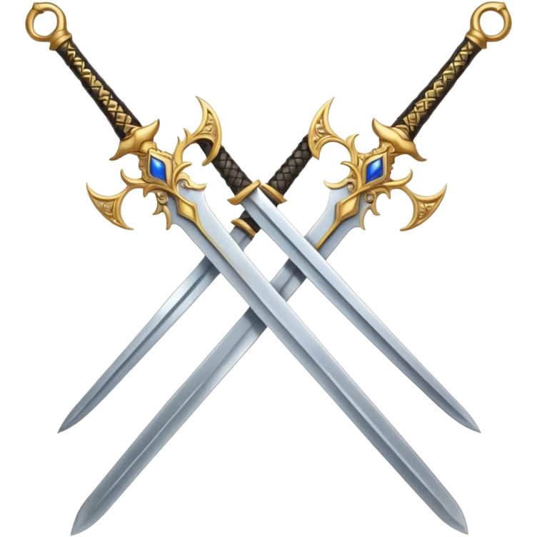 Two Golden royal swords with gold blades and gold handel emoji