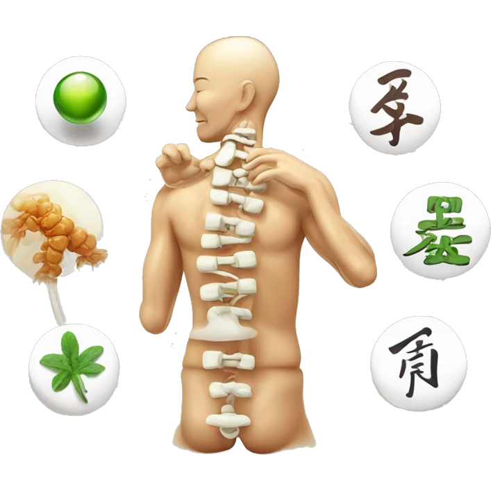 chiropractic and traditional chinese medicine - fusion concept emoji