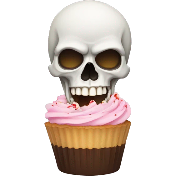skull eating cupcake emoji