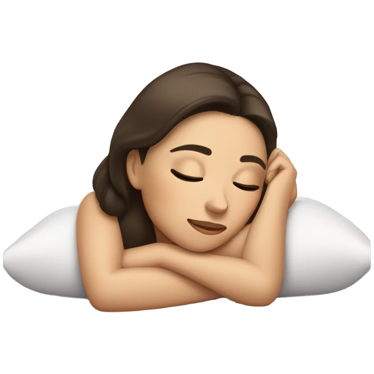 Brunette woman dreaming and drooling emoji