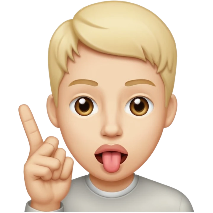 Tongue out middle finger eye roll emoji