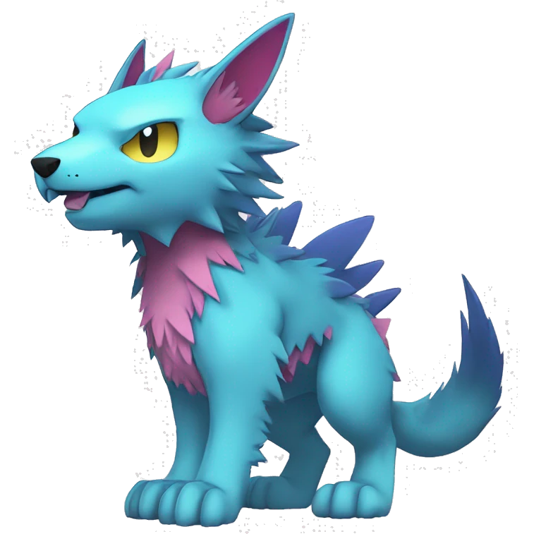cute kawaii cool edgy colorful Digimon-Fakemon-animal full body emoji