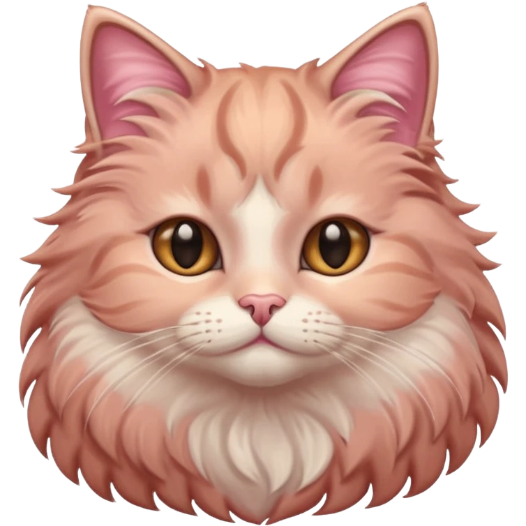 Rose gold fluffy cat  emoji