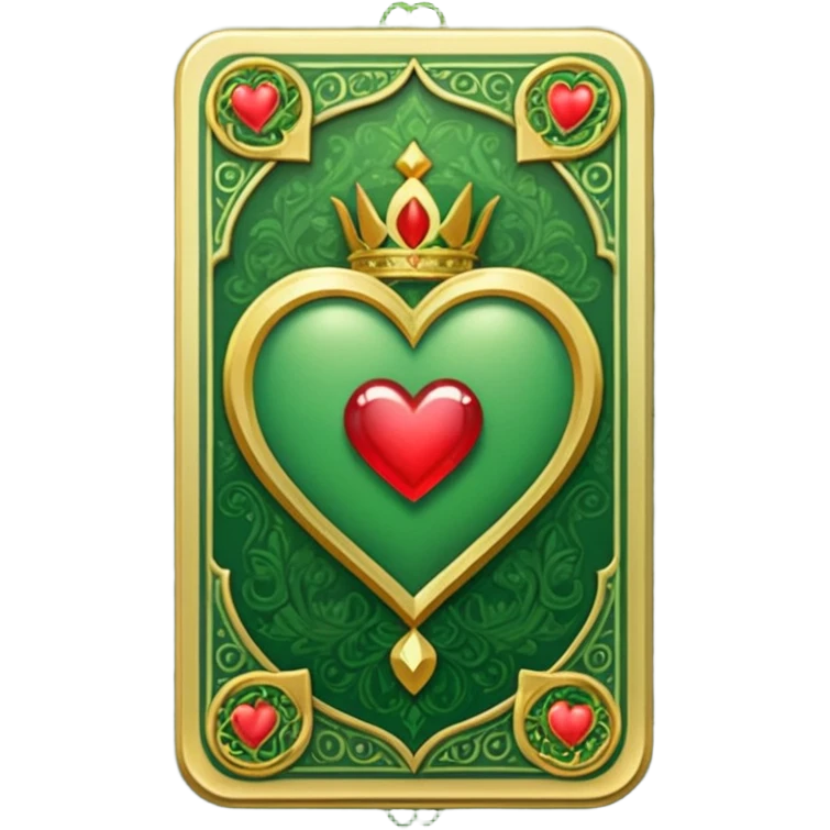 GREEN VALENTINES TAROT CARD DECK WITH HEART ON IT emoji
