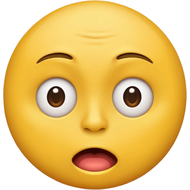 Yellow round iPhone type face emoji with a wtf face emoji