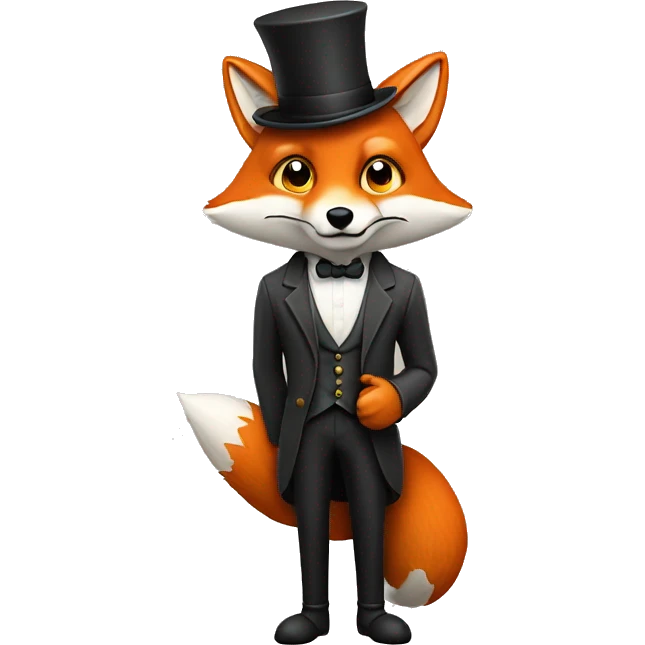 fox with cylinder hat and monokle emoji