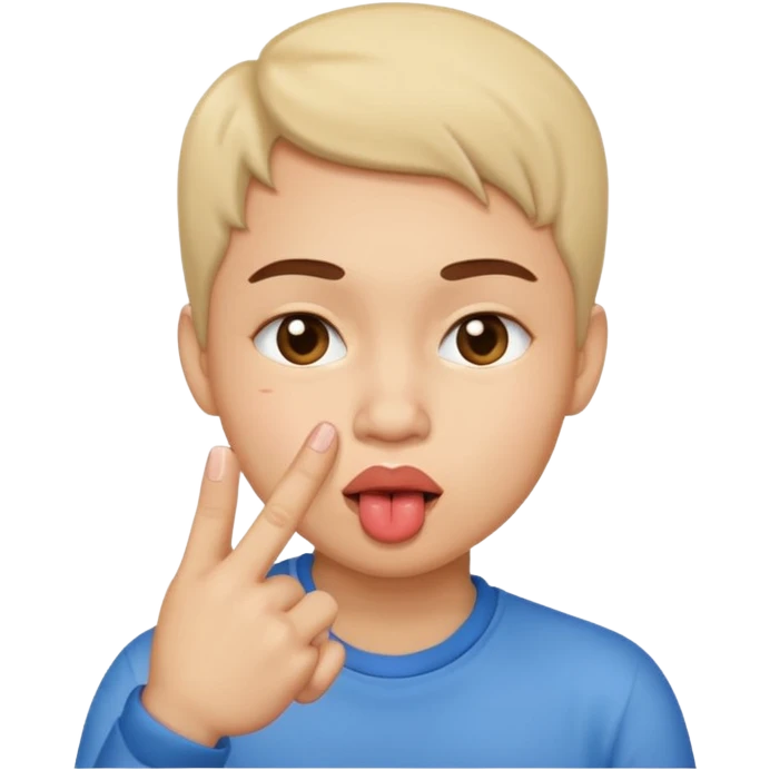 kissy face with middle finger  emoji