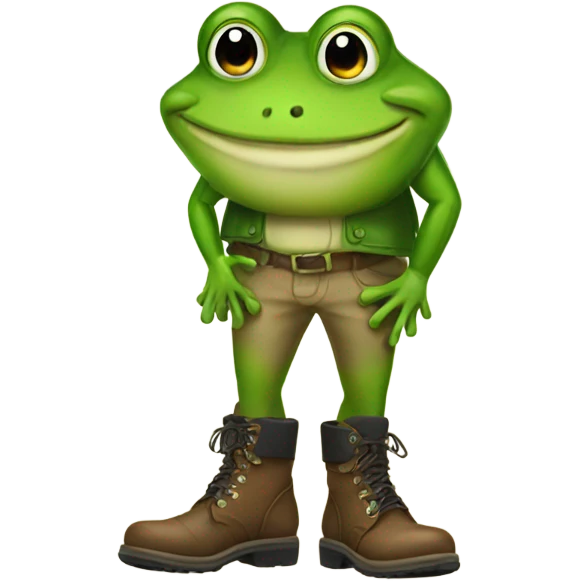 Frog wearing boots emoji
