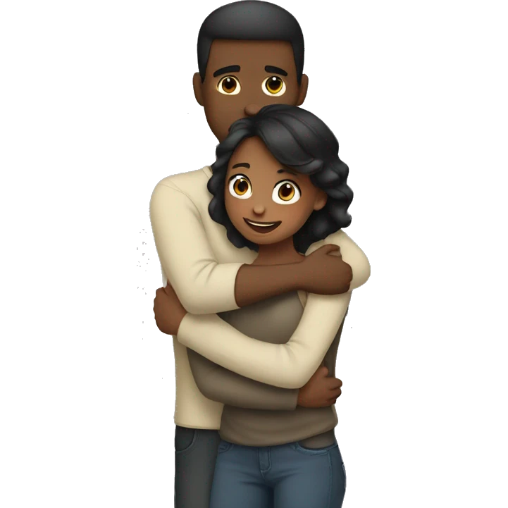 Girl hug a men emoji