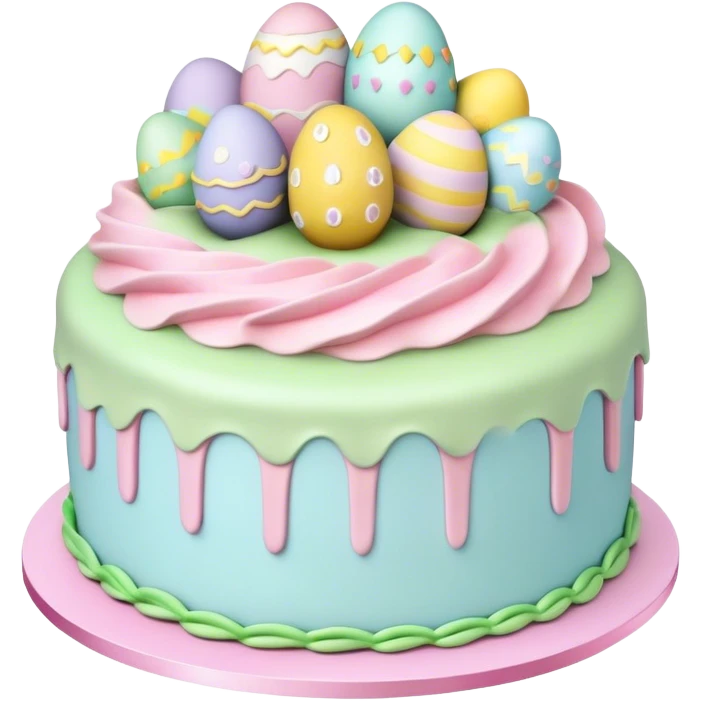 Pastel decorative Easter cake emoji