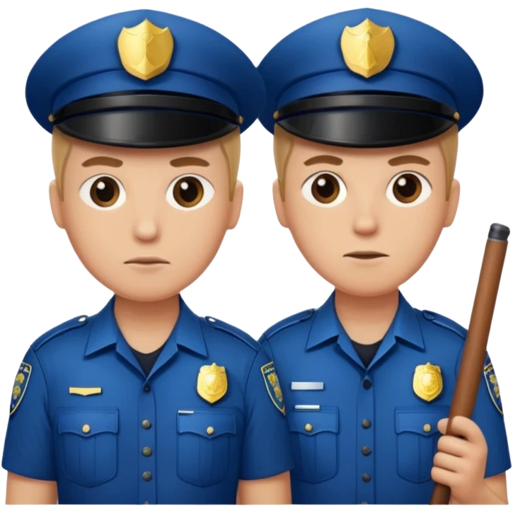two police amosfan baton emoji