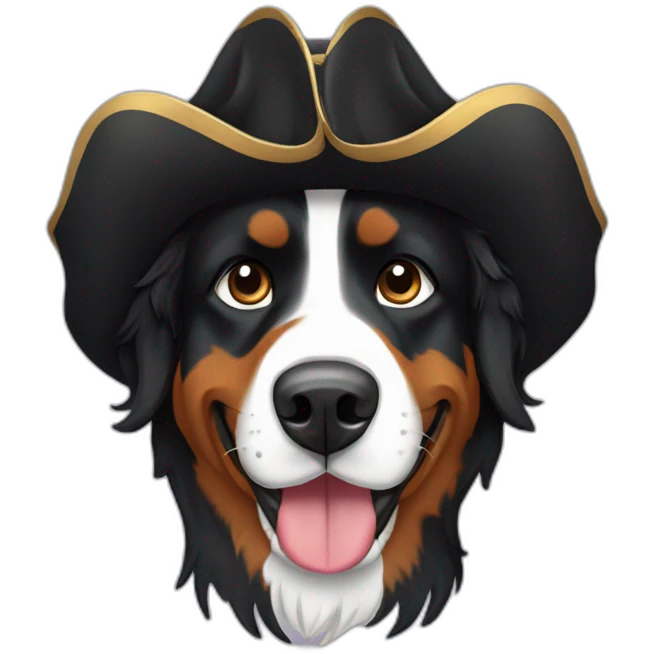 Bernese mountain dog as a pirat emoji