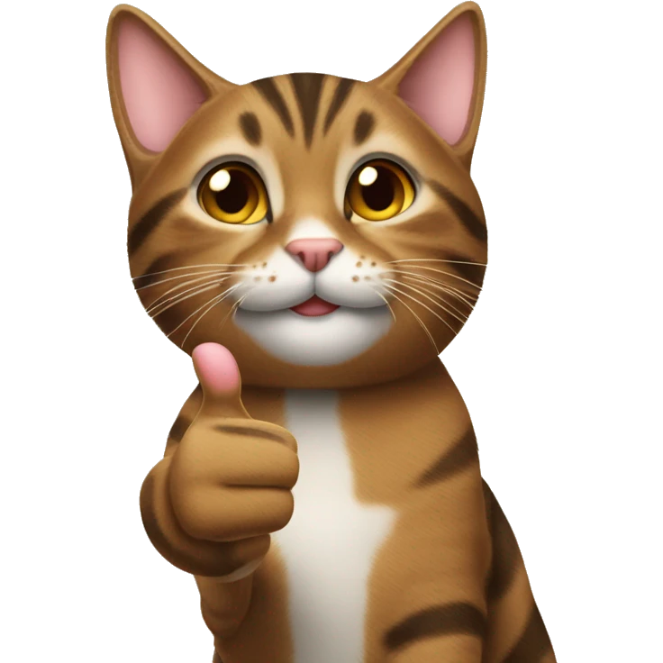brown tabby cat giving thumbs up emoji