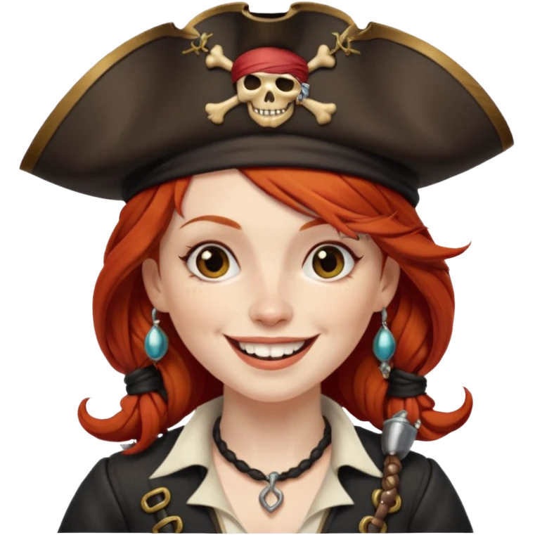 pirate redhead woman drunk emoji