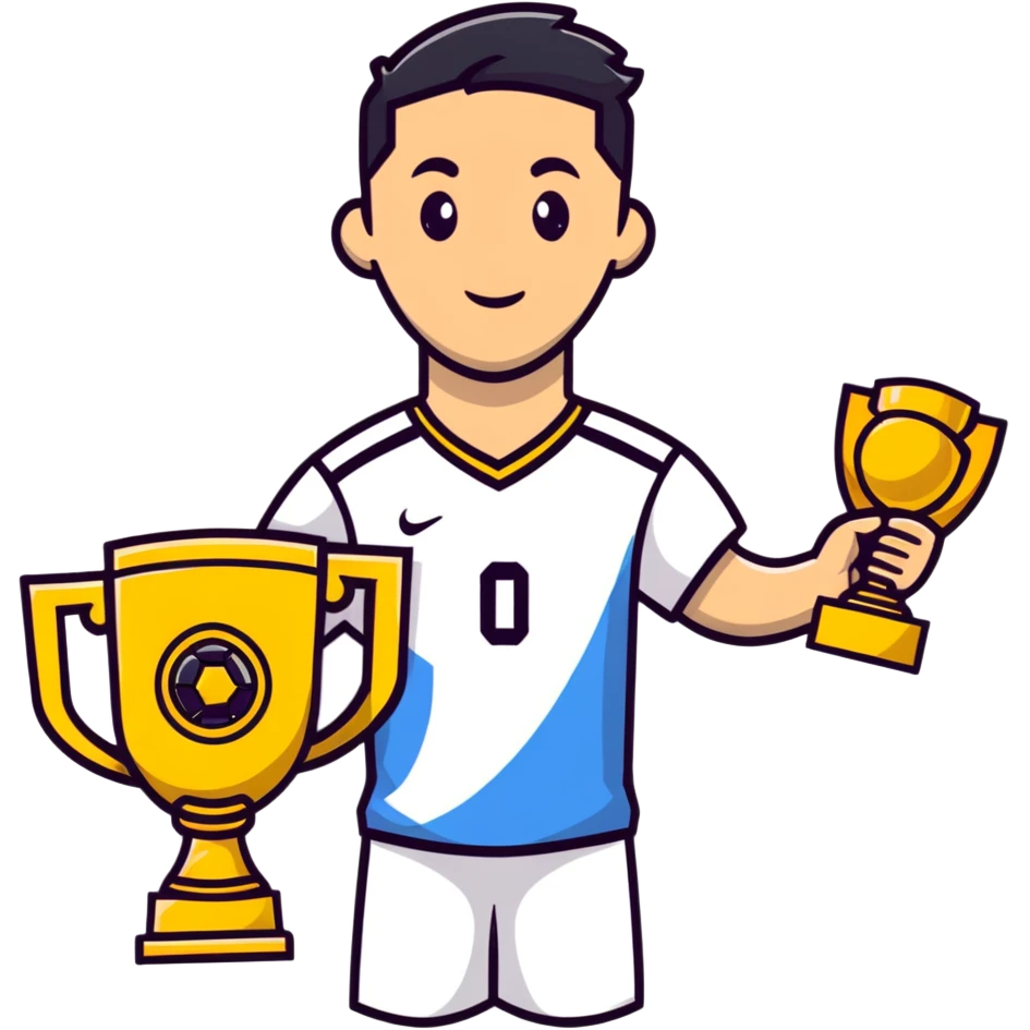 soccer player with trophy emoji