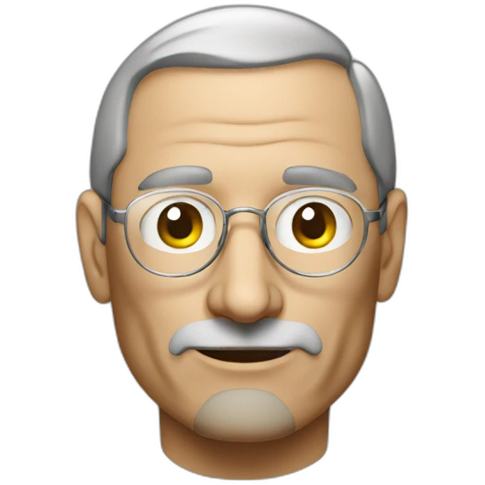 steve jobs with glass emoji