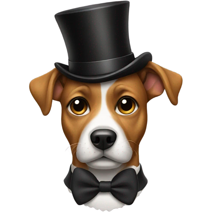 Dog wearing a top hat emoji