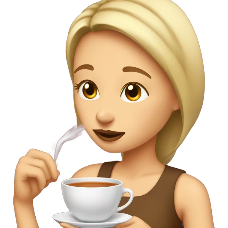 Girl sipping tea emoji