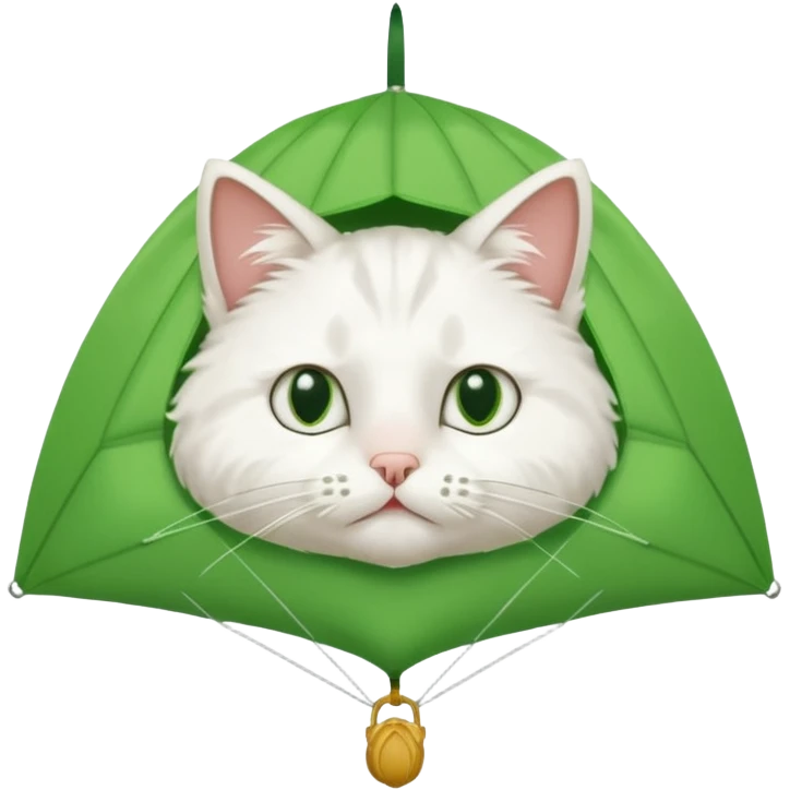 runny nose cat with green parachute emoji