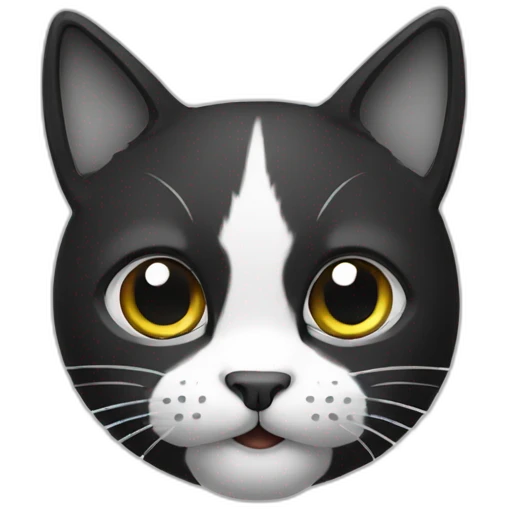 Cat black and white emoji