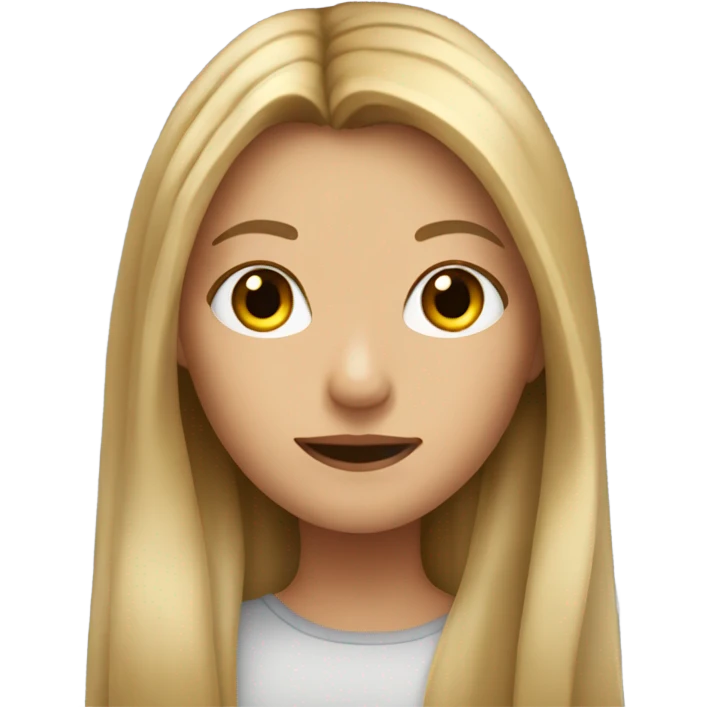 A girl with long dirty blonde hair very long hair emoji