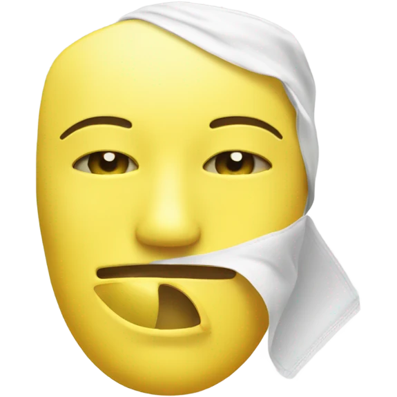 yellow face emoji, with a hydrating facial mask on top  emoji