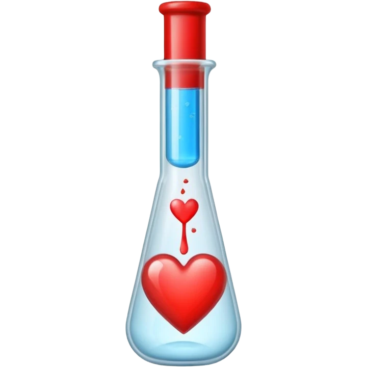 test tube with a small heart inside emoji