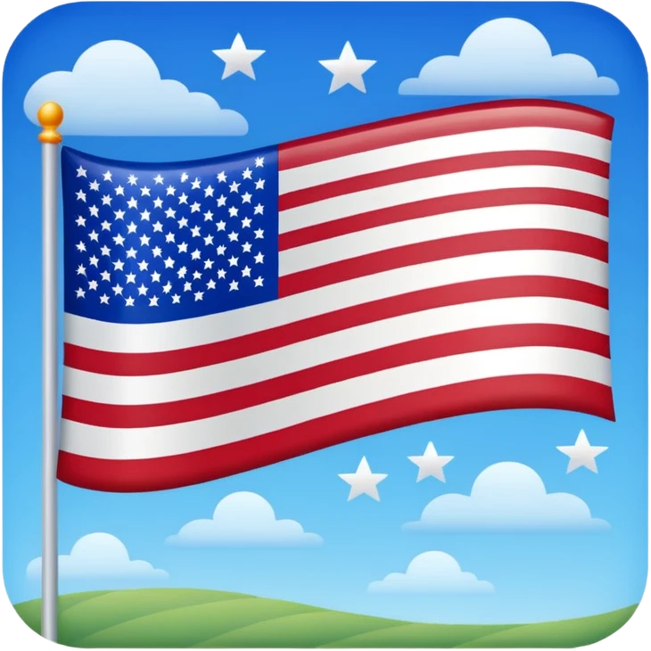American flag with stars on bottom emoji