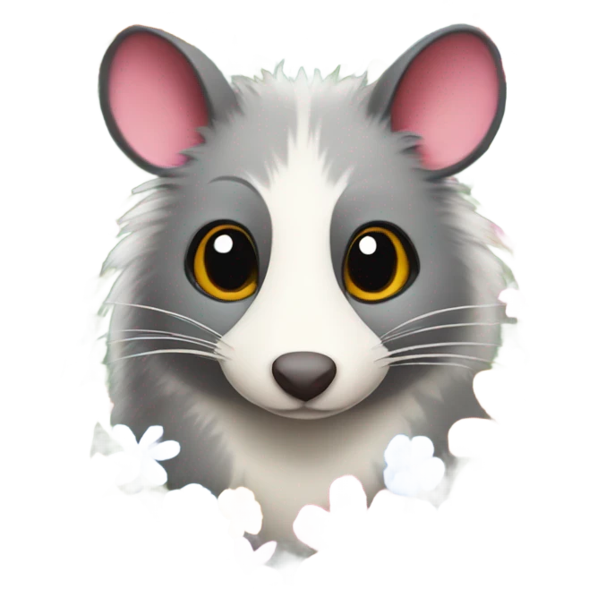 possum with flowers emoji