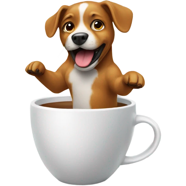 Dog dancing in a cup emoji