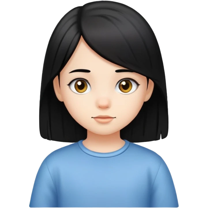 a kid girl with black straight hair emoji