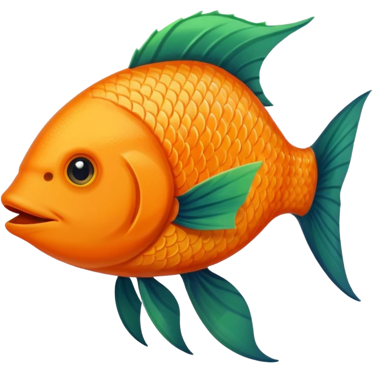 A fish holding a plant with its mouth emoji