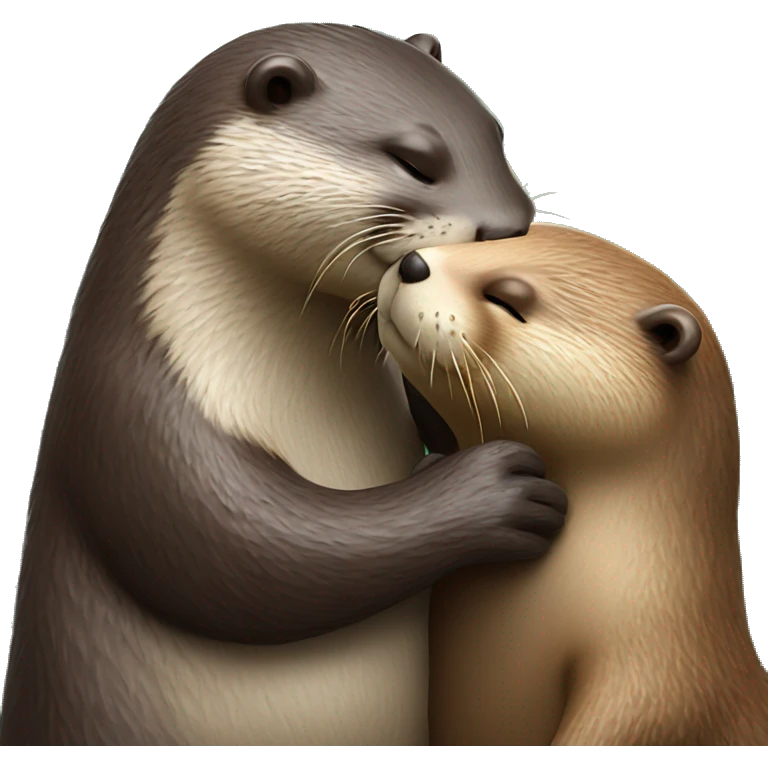 Otter kisses beaver emoji
