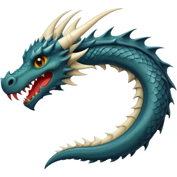 iOS style emoji, minimal dragon fang, dark fantasy object emoji