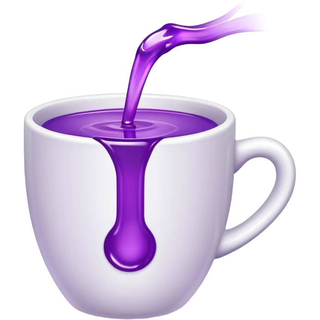 white cup with purple substance in it emoji