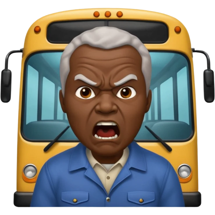 african uncle telling somone to get off the bus let him be angry. emoji