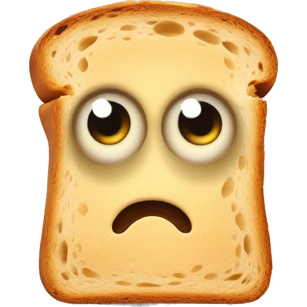 slice of bread with huge eyes emoji