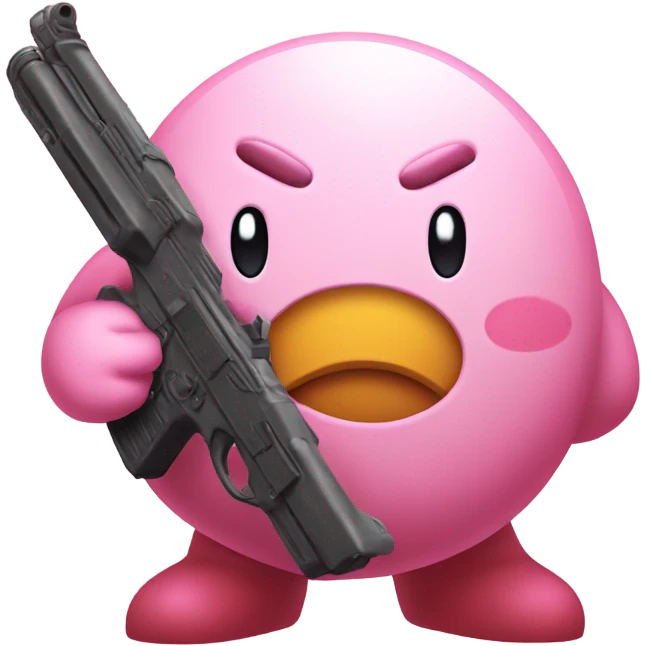 Kirby with gun emoji