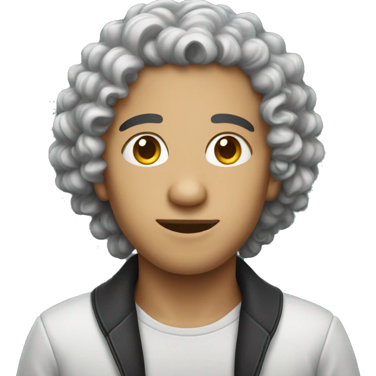 A face of a peron with curly hair dark emoji