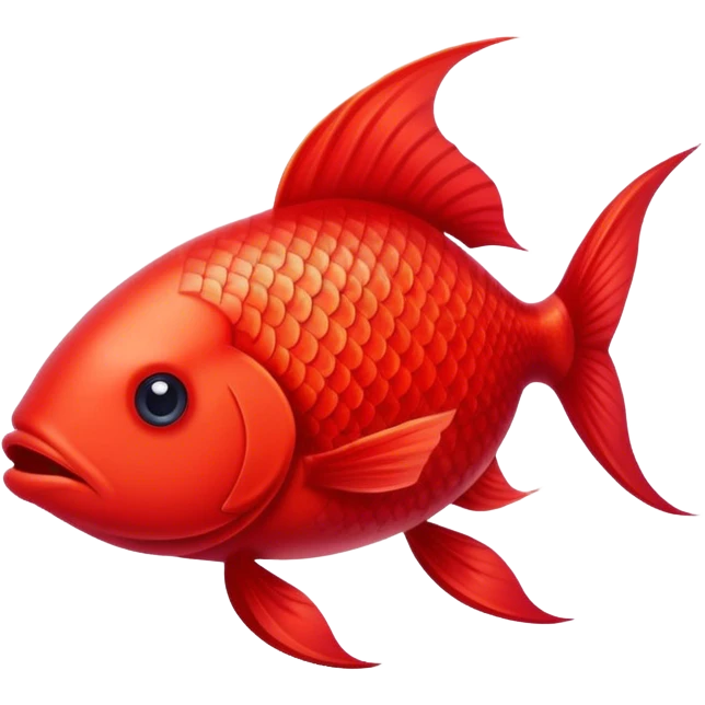 red fish making a pisces symbol emoji