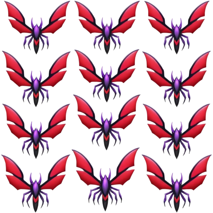Shiny Oily Glossy Yveltal-Scyther-Darkrai-Genesect-Lunala-Vikavolt-fusion emoji