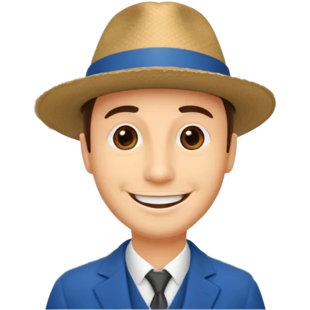 Homme. Créole réunionnais avec chapeau tour effeil emoji