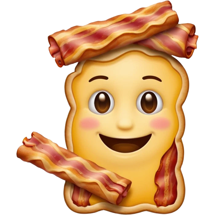Crap emoji smiling eating bacon emoji