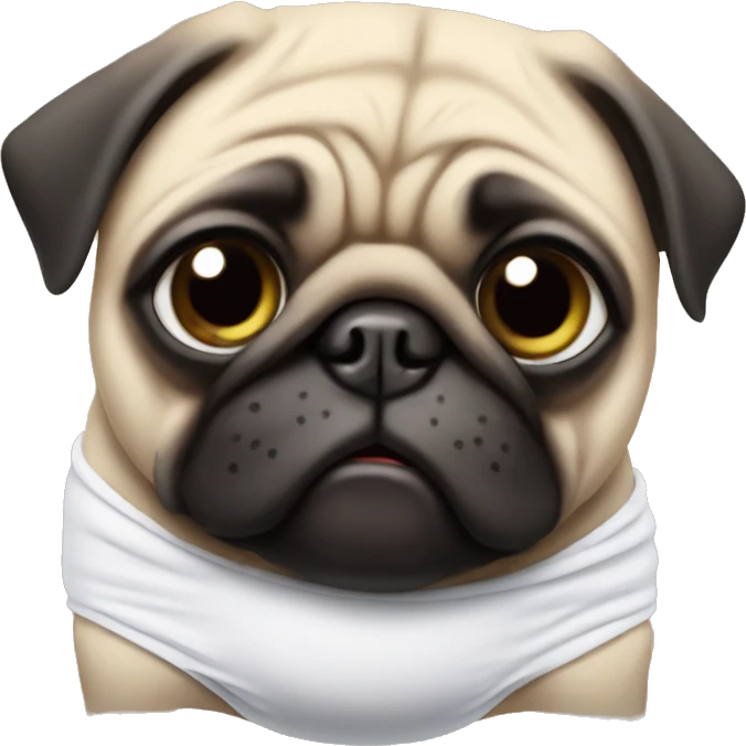 Pug wearing a diaper emoji