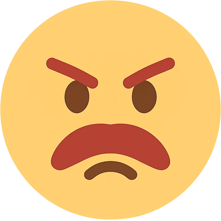 angry face with mustache color icon emoji
