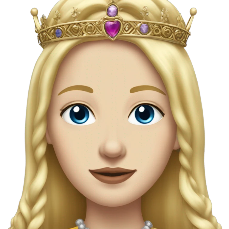 Queen Jane tudor England long blonde hair crown pretty detail emoji