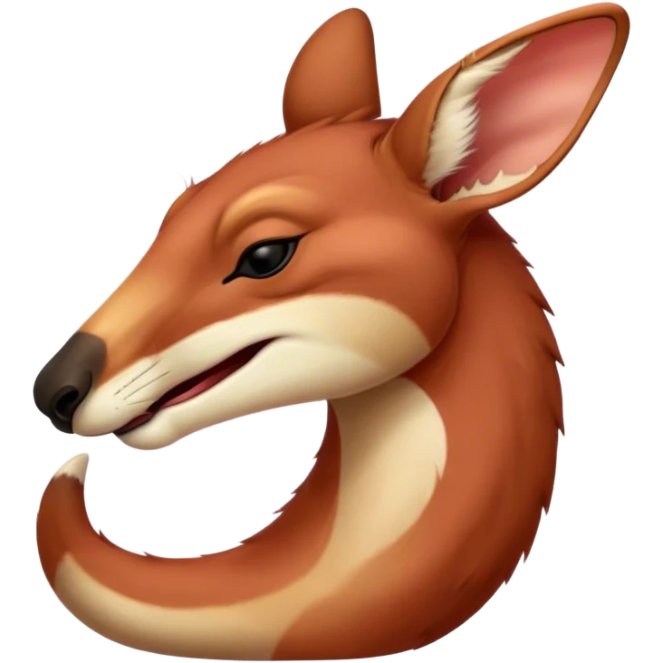 Cinematic Cute Yawning Adult Red Kangaroo Portrait Emoji, Head tilted slightly with a dramatic, wide-open yawn, showcasing a sturdy, reddish form with a distinct red kangaroo-shaped head, a relaxed elongated snout, and sleepy, half-closed eyes, Simplified yet irresistibly adorable features, highly detailed, glowing with a soft, cozy outback glow, high shine, relaxed yet expressive, stylized with a dash of whimsical charm, soft glowing outline, capturing the essence of a drowsy yet affectionate kangaroo that appears ready to stretch and yawn its way out of the screen! emoji