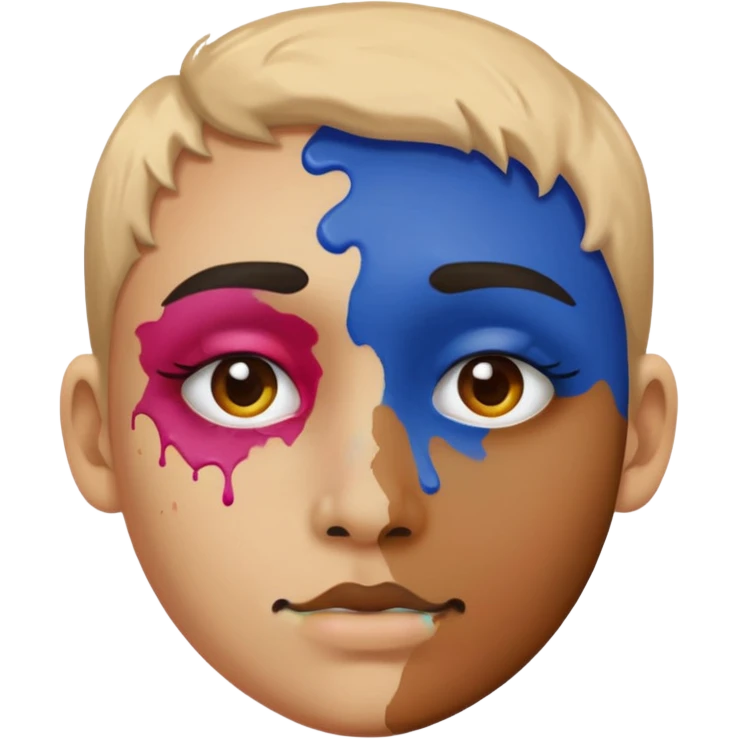 Paint on nose, half body, only nose. emoji