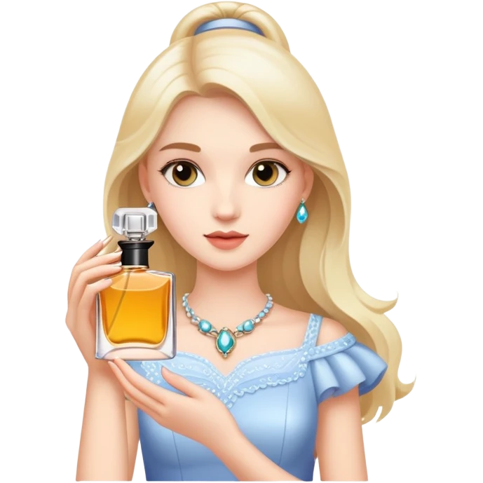 A  bretty girl holding parfum  emoji