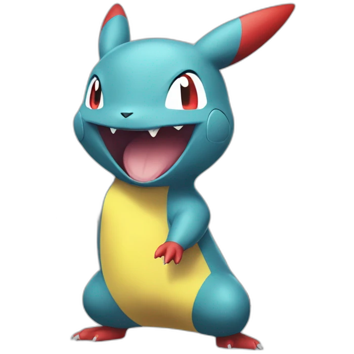 POKEMON pikachu playing with Salamence emoji
